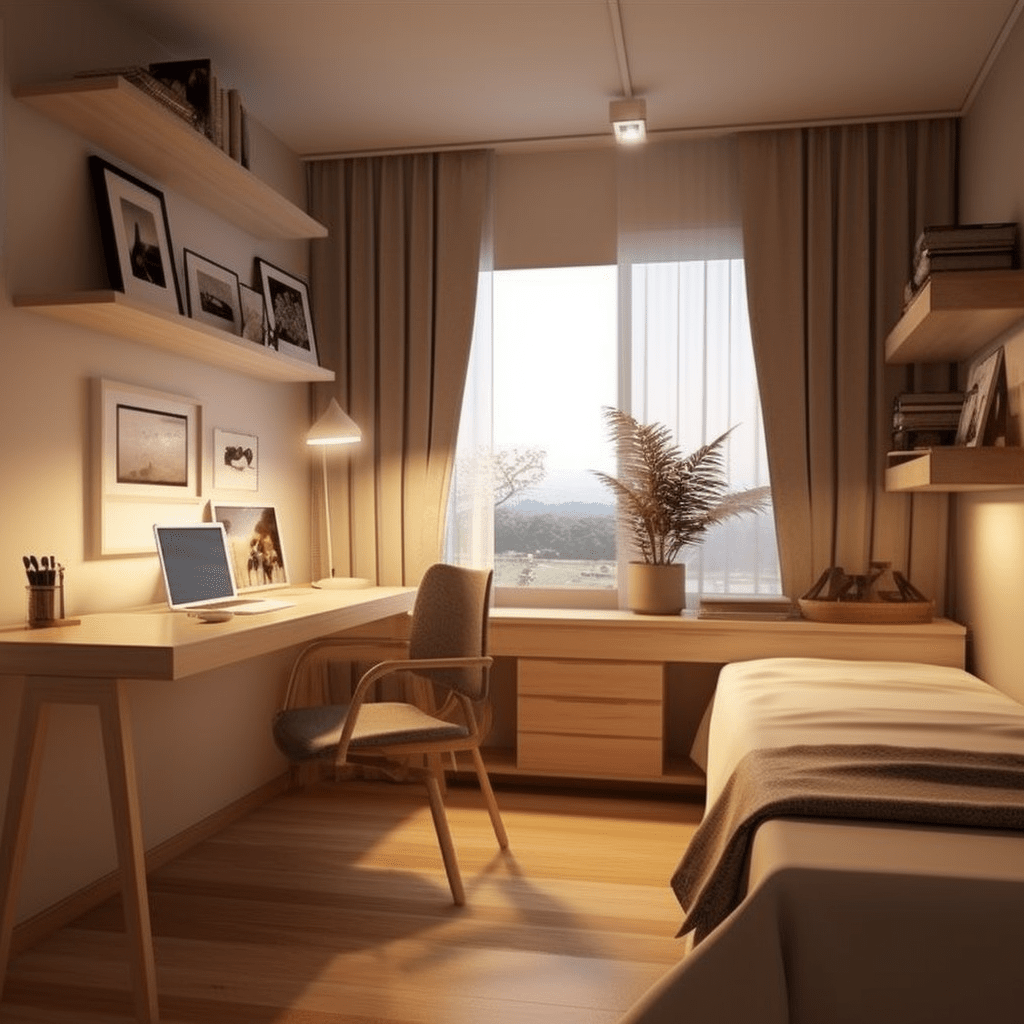 Study Room with Optimized Lighting